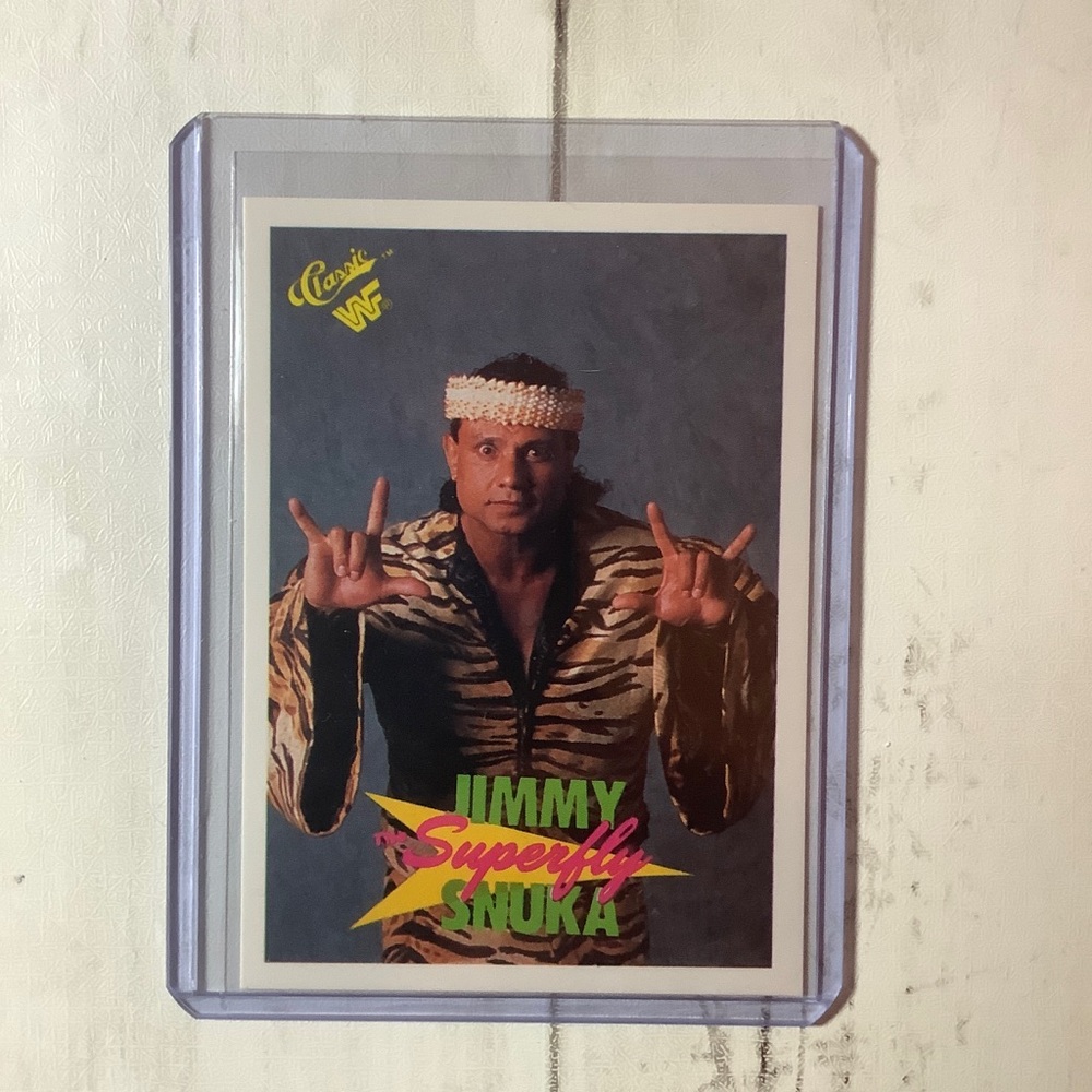 JIMMY SUPERFLY  SNUKA 1990 CLASSIC WRESTLING CARD # 14